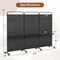 3-Panel Folding Room Divider with 3 Metal Shelves and Lockable Wheels